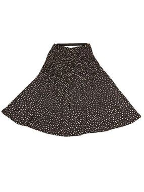 Cotton + Candy Charcoal Gray White Polka Dot Circle Skirt Wide Waistband Size L